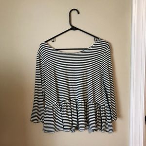 Free People Striped Peplum Top